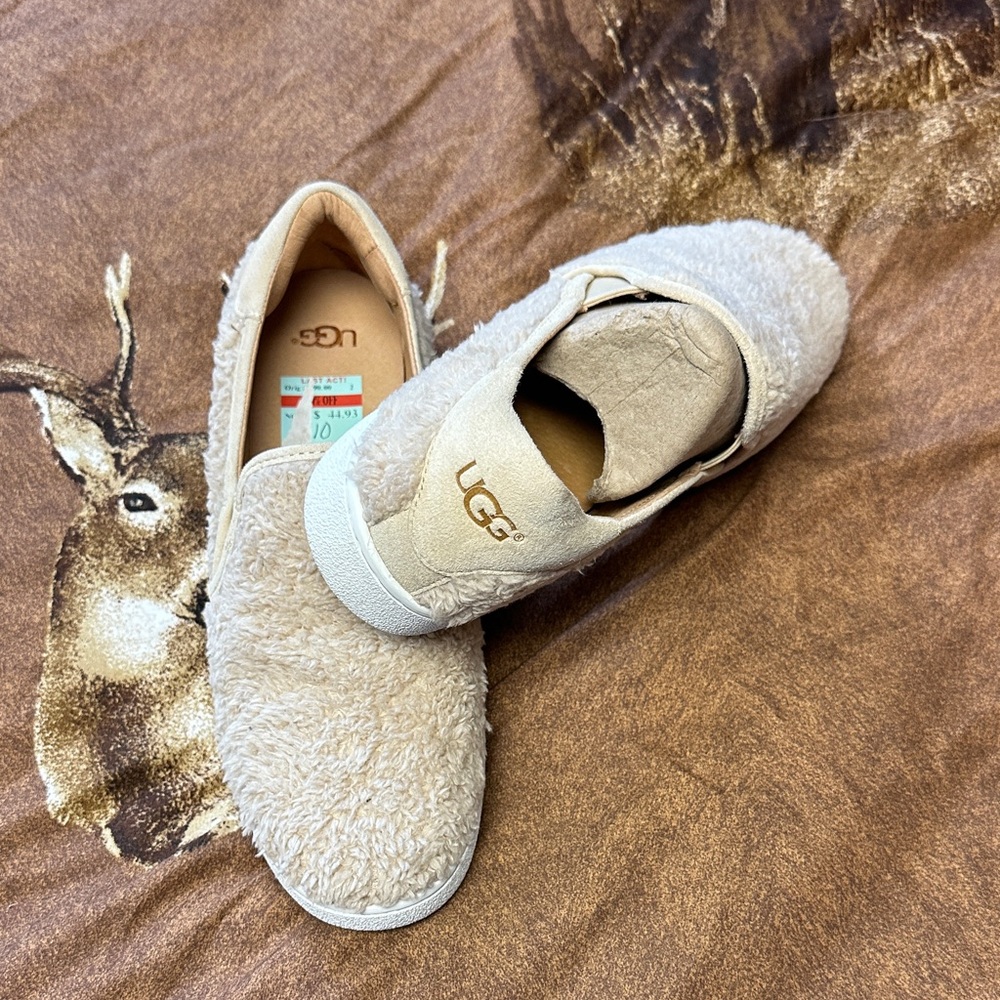 UGG Cream Fuzzy Slip-On Footwear